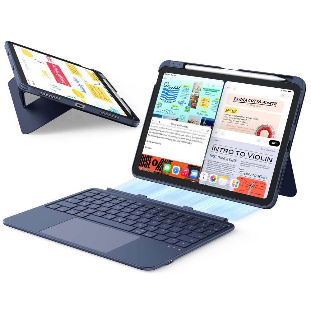 ESR iPad 11 10th Gen A16 Keyboard Case Detachable Bluetooth Blue Lightweight